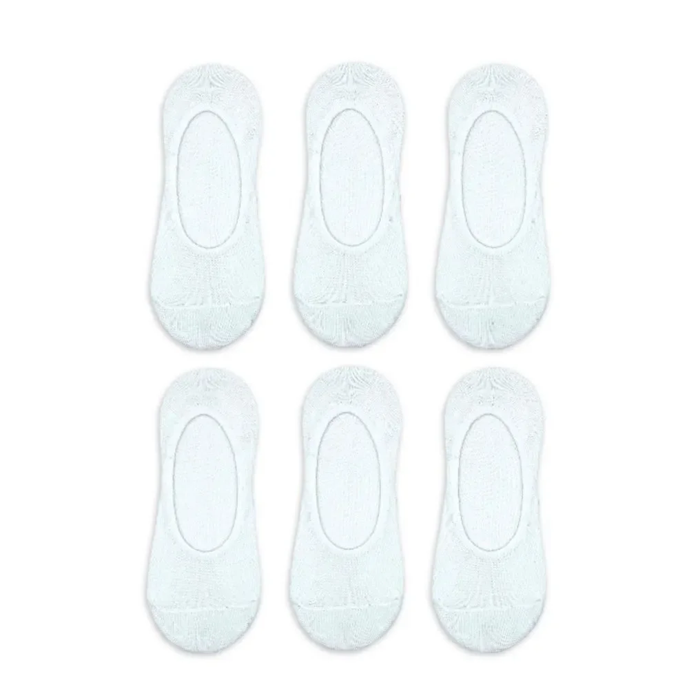 Women’s White Fashion Stay-Put & Low Liner Socks 2, 6-Packs Shoe Size 4-10